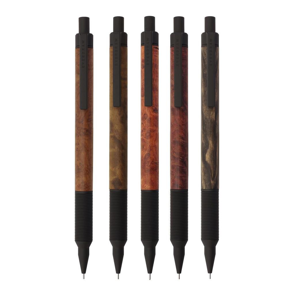Luddite Everdraw Mechanical Matte Marble Wood MP 4 MB Pencil, Black, 0.5 Mm, (LDWBC 05)
