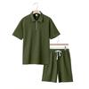 Men's New Collared Short-sleeve Shirt And Shorts Casual Sports Set