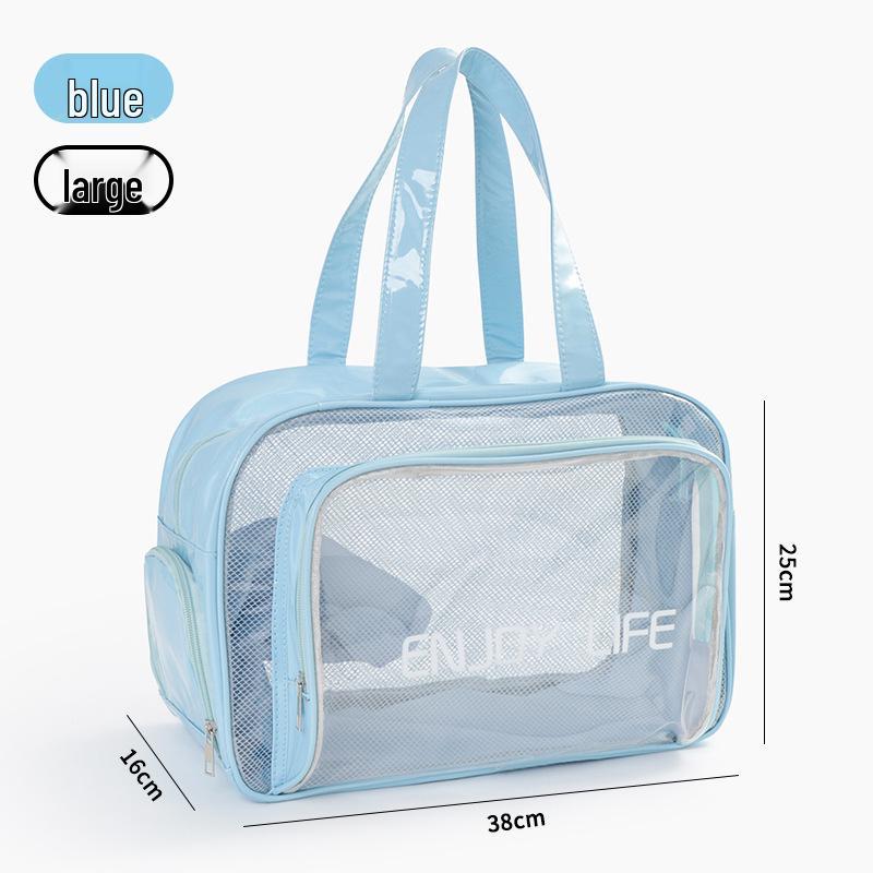 Waterproof Wet/Dry Beach & Fitness Toiletry Bag - Large Capacity Handheld Storage for Makeup & Swimming Gear