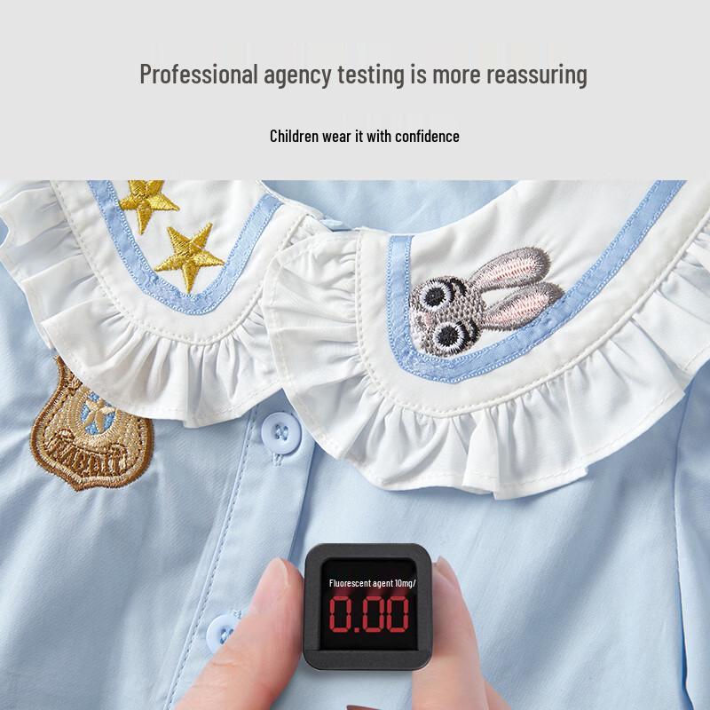 Keying Girls' 2026 Spring Preppy Style Shirt & Skirt Set