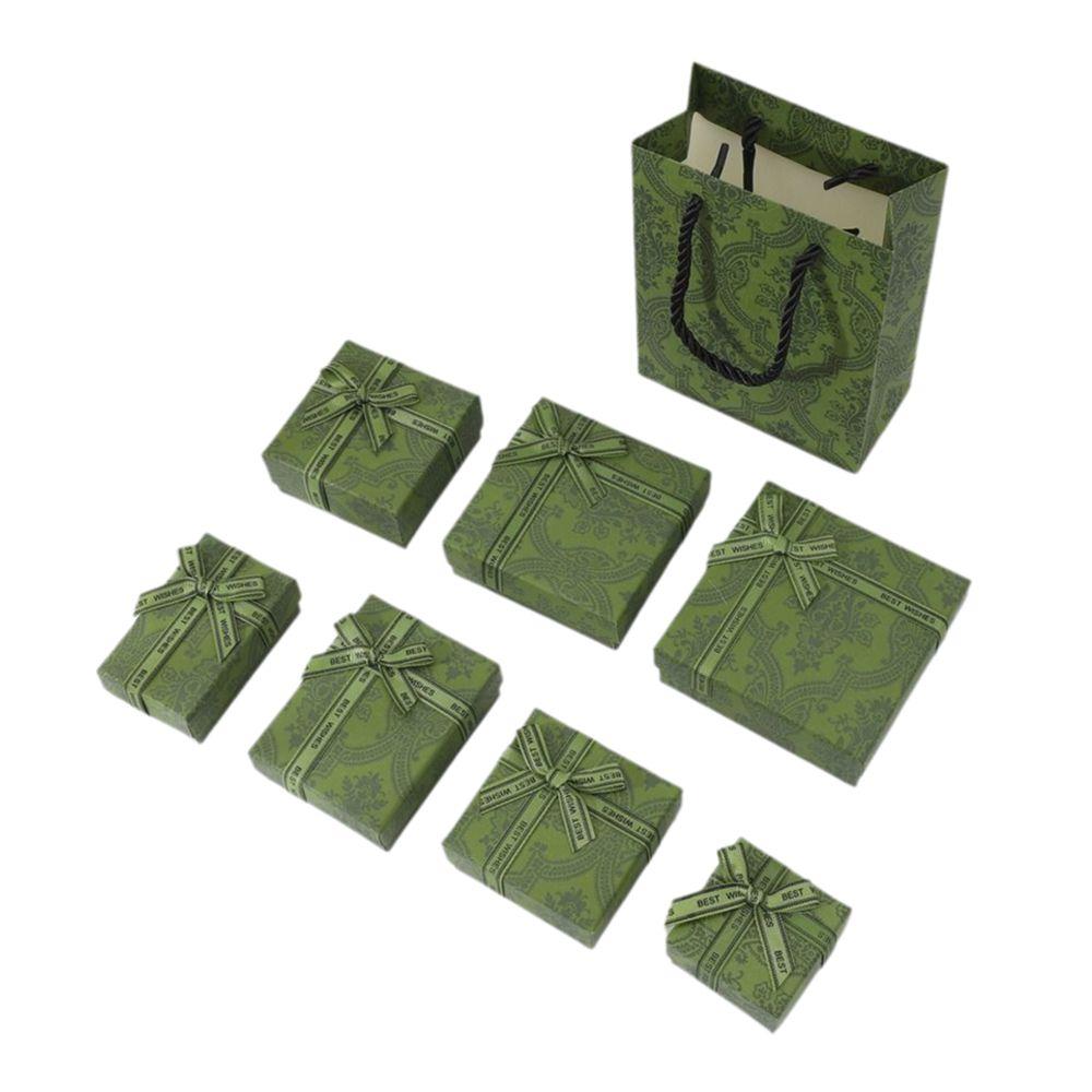 Matcha Green Gift Box Bow Ring Box Fashion Necklace Packaging Box  Luxury Packaging