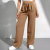 Women's Loose High Waist Color Straight Pocket Casual Sweatpants