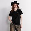 TOYOUTH Women T-shirt 2026 Summer New Pure V-neck LooseHeart Embroidered Top