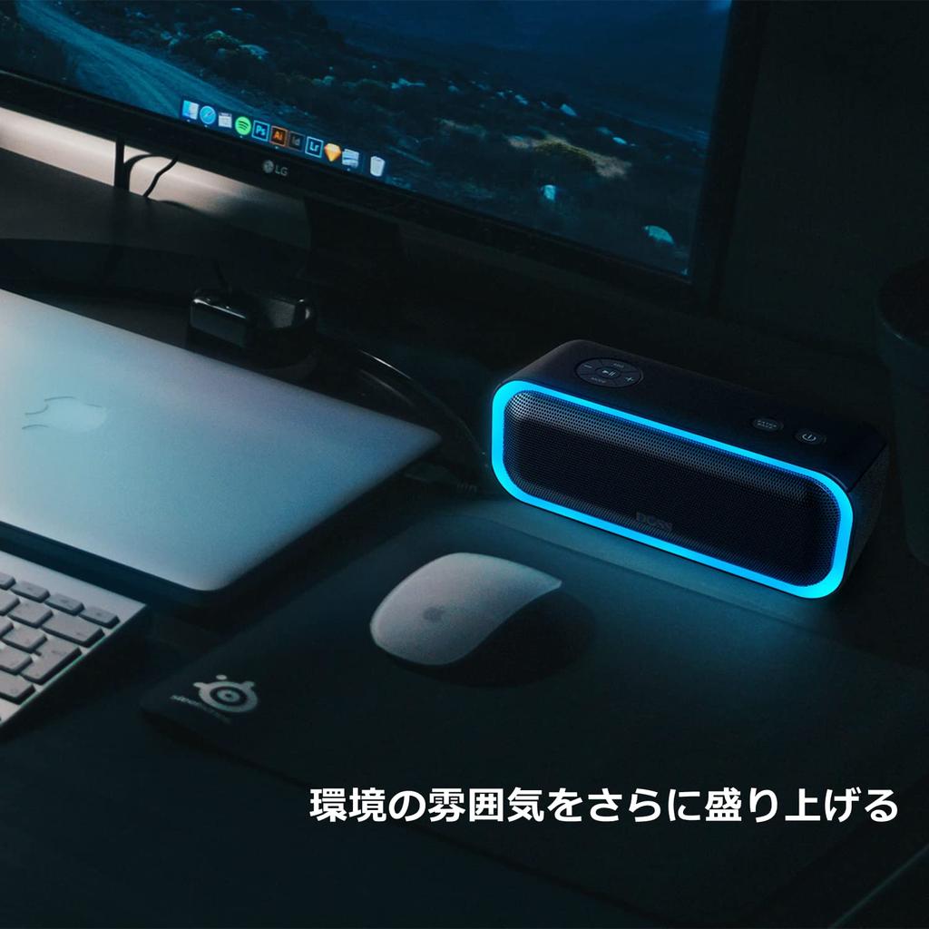 DOSS SoundBox Pro Bluetooth Enhanced Compact Bluetooth Speaker with 20 Hours of IPX6 Passive Wireless Card Suitable for Bathrooms and Outdoor Doors