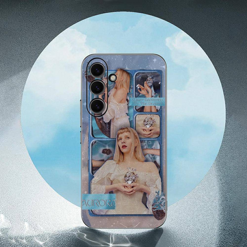 A-aurora-A Aksnes For Samsung Galaxy S23 S24 S25 Ultra S22 Plus S21 Black Soft Case Waterproof Soft Case