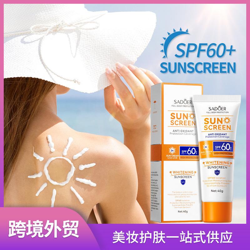 SPF60 PA+++ Sunscreen Cream UV Protection Face Sunblock Moisturizing UVA UVB Defense Daily Sun Care