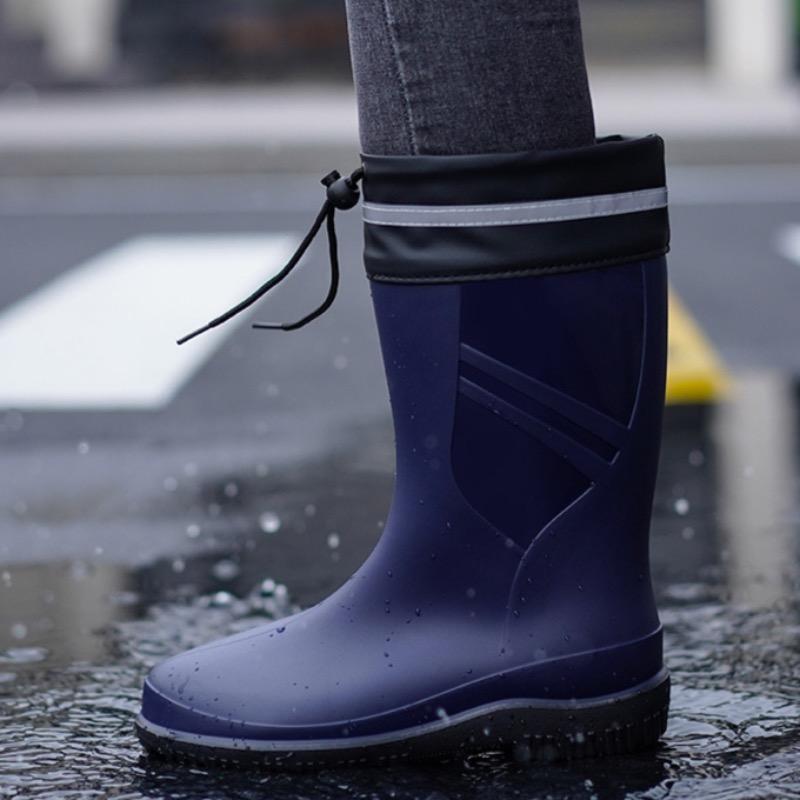 Fashion Fashion Men's Medium Tube Rain Boots Outdoor Anti-Slip Rubber Galoshes Shoes for Men Waterproof Fishing Shoe Botas Lluvia Hombre