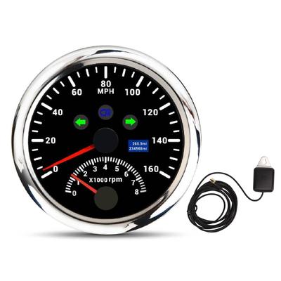 GPS Speedometer With Tachometer 8000RPM DC9 To 32V IP67 Waterproof 0 To 160MPH Red Backlight Accurate for Boat ATV