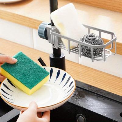 Kitchen Faucet Shelf No Hole Sink Drainage Rack Dish Rag Sponge Brush Sink Organizer