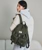Masmarulez Glossy Belted Flap Backpack_Khaki