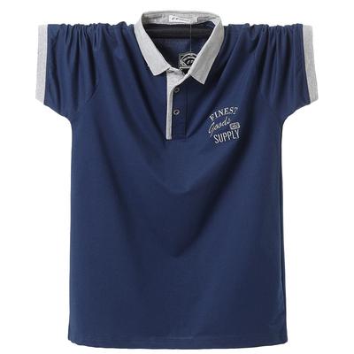 Polo de manga corta de verano para hombre, algodón puro, informal, de negocios, con cuello levantado, transpirable, de talla grande