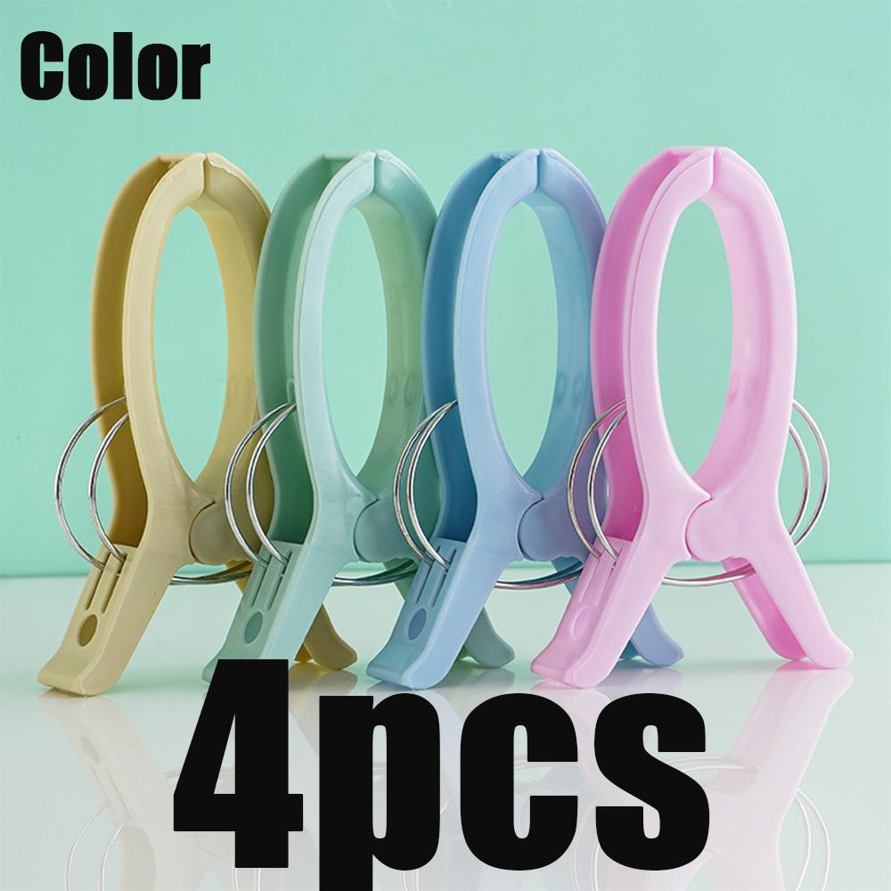 1-4 Stück Große Strandtuchklammern Kunststoff Wiederverwendbar Rutschfest Fixiert Wäsche Sonnenliege Liege Wäscheklammern Heim Badezimmer Organisation