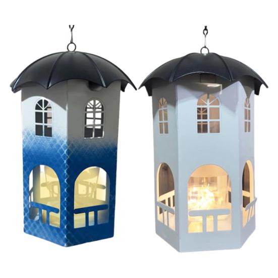 Metal Bird Feeder with Lights Squirrel Resistant Hummingbird Feeder Waterproof Hanging Feeding Station for Home Patio Garden Birds