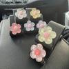 4-Piece Cute Crystal Flower Car Hook - Durable ABS Material, Multifunctional Rear Seat Organizer, Interior Accessories
