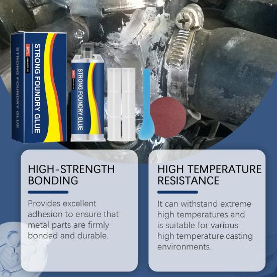 High Temperature Metal Epoxy AB Adhesive for Stainless Steel Copper Aluminum Repair Waterproof Bonding Paste Enhanced Casting Glue