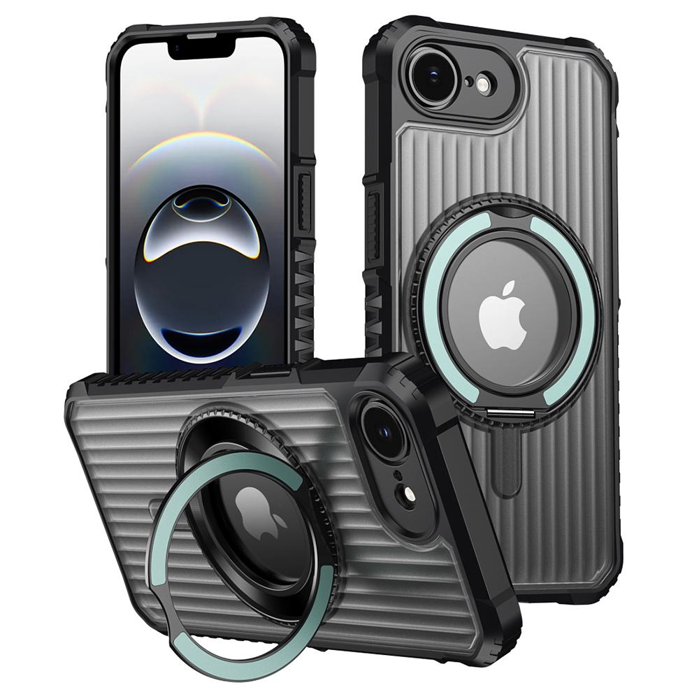 For iPhone 16e Magnetic Case with Kickstand PC + TPU Phone Back Cover F
