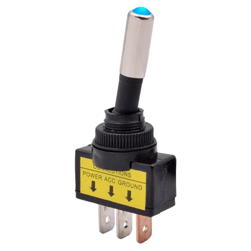 1pc 12mm LED Switch Automotive Lighting Switch LED ASW-15D SPST 2 Position 3 Pin ON OFF 12/24V DC Self-locking Switch
