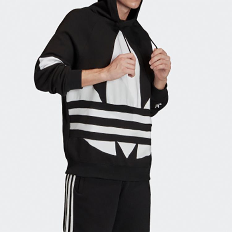 Adidas Velká trojlístková mikina s kapucí Černá/Bílá Pánská Streetwear FM9908