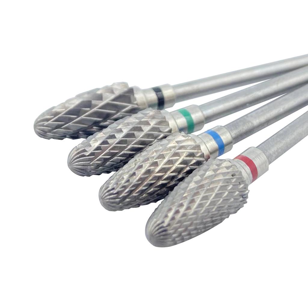 5Pcs Dental Carbide Burs Strawberry Lab Drill 2.35Mm Shank Tungsten Steel Cutters for Manicure