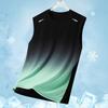 Chaleco Deportivo Degradado para Hombre Ligero Sin Mangas Cuello Redondo Camiseta Verano Running Moderno Corte Holgado Juventud Transfronterizo