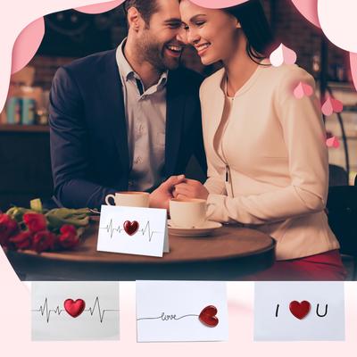 Handgefertigte Leder Liebesbrief Pop-up Karte - Exklusive Grußkarte zum Valentinstag