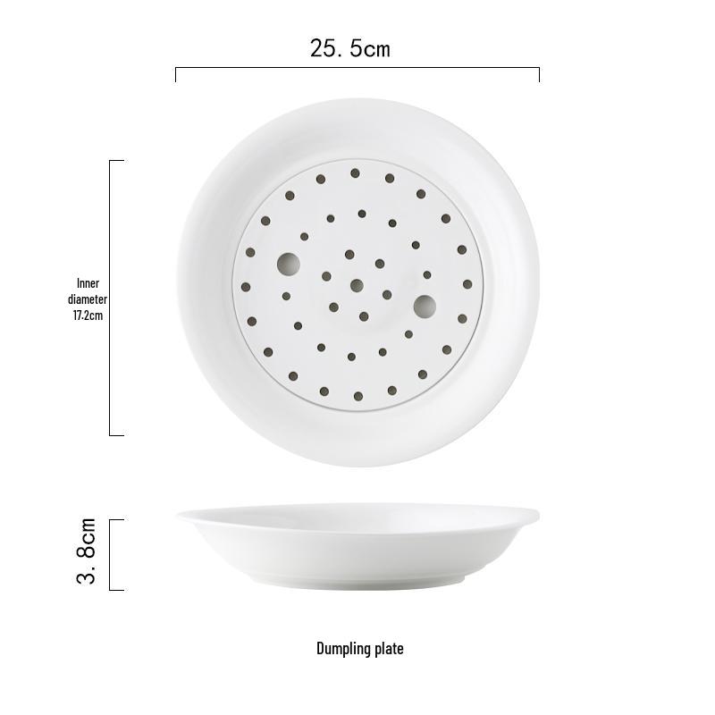 Double-Layer Ceramic Dumpling and Fruit Steaming Tray