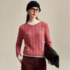 Zhaojun Women's Thick Cable Knit Cashmere Mock Neck Sweater