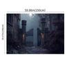 2D Gothic Mansion Iron Gate Backdrop Misty Forest Castle Entrance Party Decor
