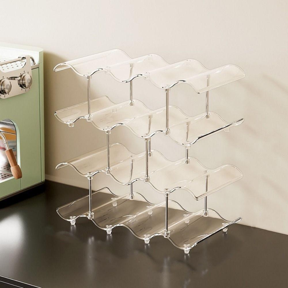 2/3/4 Layers Wavy Multi-layer Finishing Rack Large Capacity Plastic Water Cup Holder Anti-Fall Saving Space