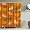 Bright Orange Fruit Shower Curtain Decor Lemon Slice Whole Orange Print Water-Resistant Fabric For Bathroom Diy Home Dcor
