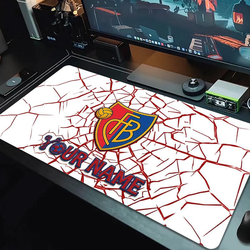 Custom Name FC Basel Print Cushion Non-slip Laptop Tablet Big Mousepad XXL Mat Mini PC Playmat With Lock edge