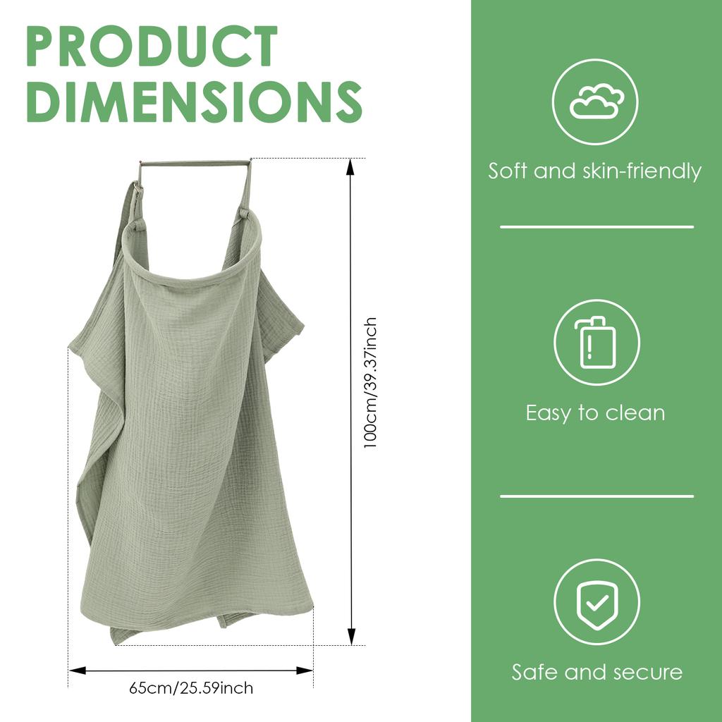 2Pcs Cotton Muslin Nursing Covers Privacy Breathable Breastfeeding Covers Double Layer Soft Comfortable for Mother Nursing Apron