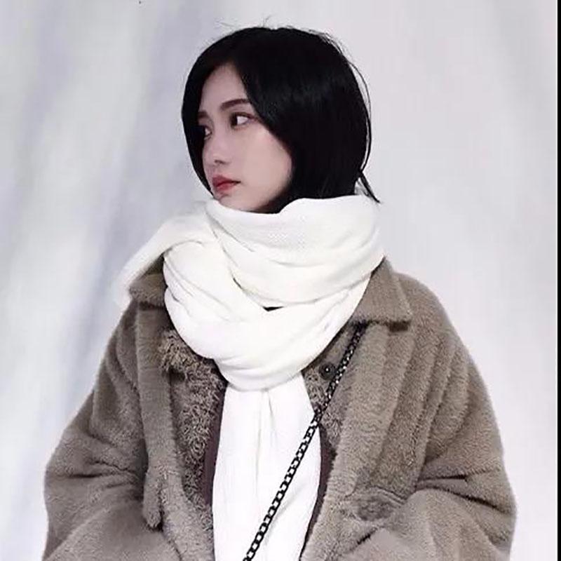 Autumn and Winter Women's Scarf Imitation Cashmere Thickening Fashion Warm Scarf Pure Color Wild Scarf Shawl