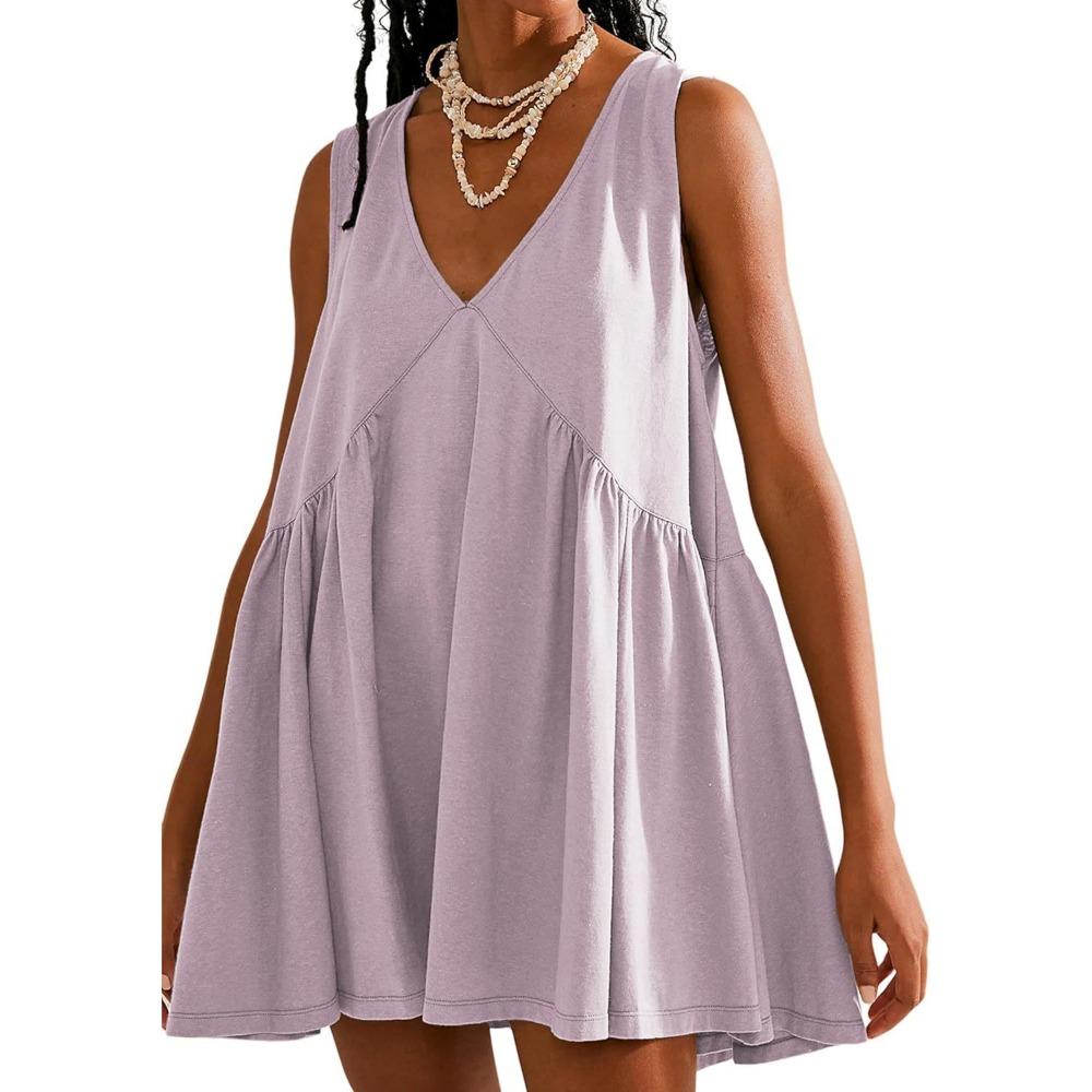 Casual Sports V-neck Loose Vest Dress