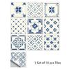 10pcs/set 10/15/20/30cm Flat Marble Mosaic Hard Tiles Wall Sticker Kitchen Bathroom Floor Diagonal Decor Wallpaper PVC Art Mural