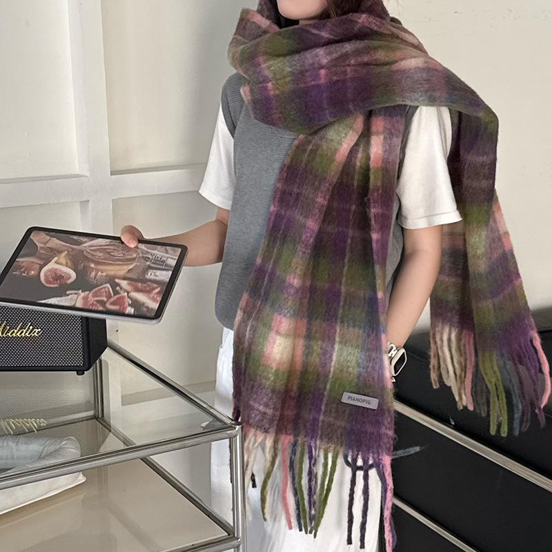 Women's Thickened Scarf: Soft Merino Wool Blend, Minimal Shedding, High Quality Winter Cold Protection