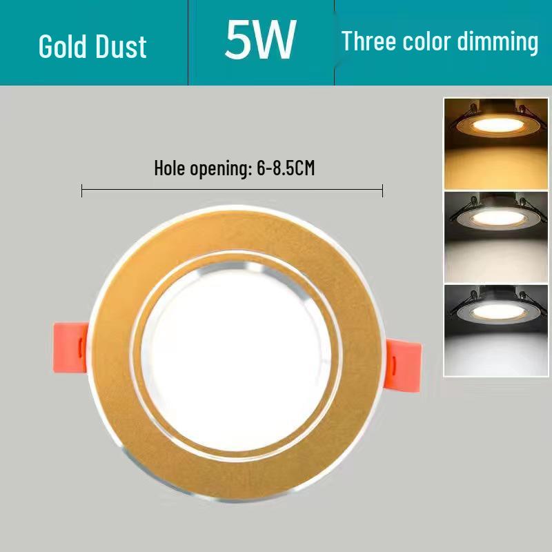5W Dimmable Ceiling Downlight with 3-Color Settings