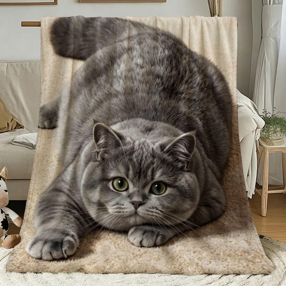 Flaneldecke mit Katzenmuster: Büroschal, Autositzbezug, Sofadecke und leichte Klimadecke für das Schlafzimmer