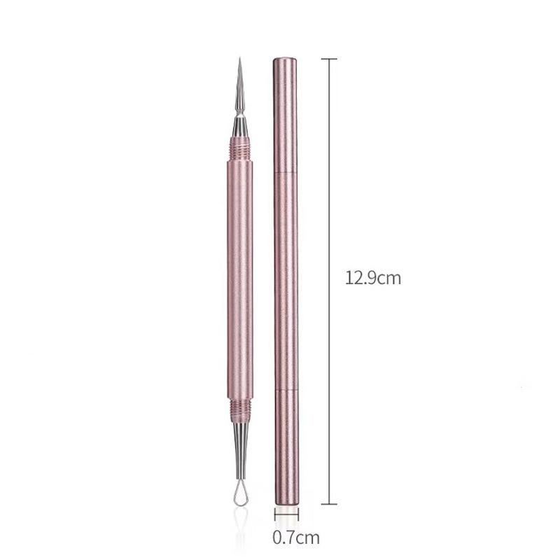 

Двойная игла для удаления угрей и черных точек Экстрактор комедонов и прыщей розового золота