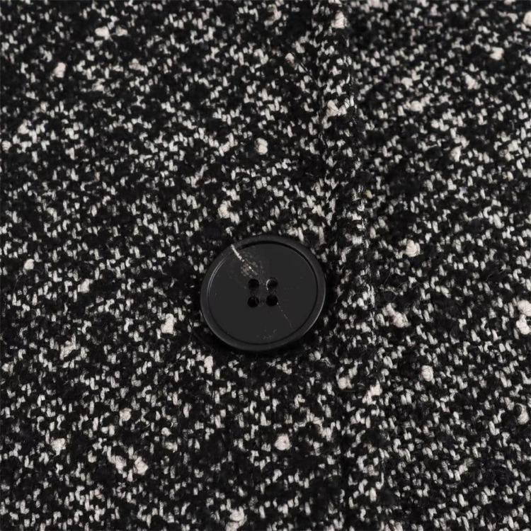 Loose Herringbone Drop Shoulder Coat Women Autumn Winter Fashion Outerwear
