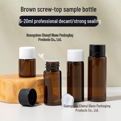 Amber Glass Screw-Top Dispensing Bottle - 5ml, 10ml, 15ml, 20ml for Essence & Cosmetics