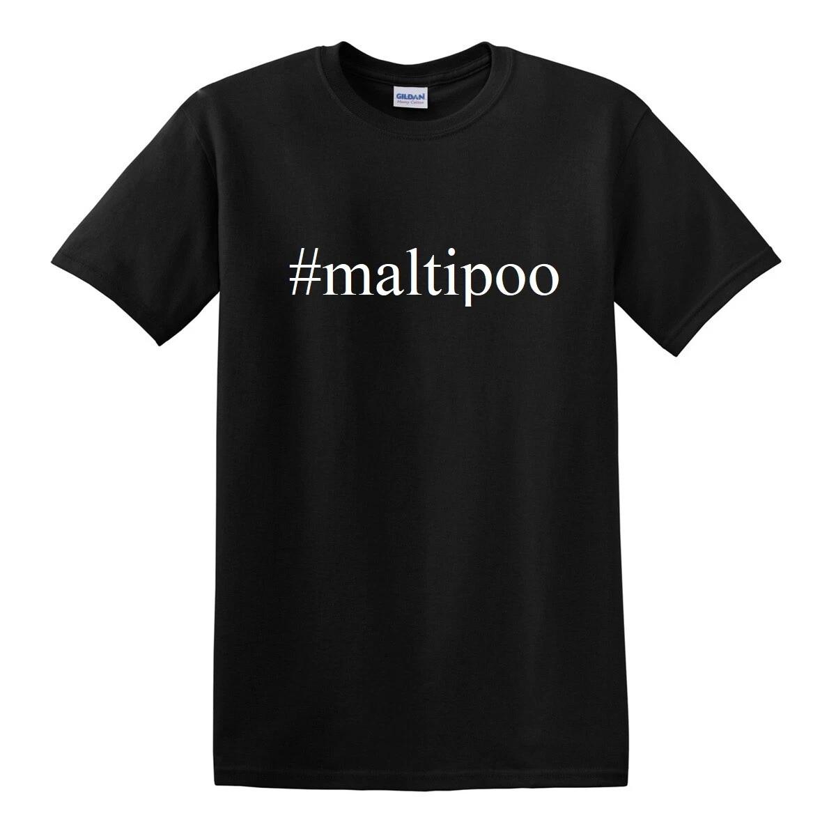 #maltipoo Funny Hashtag T-Shirt Maltipoo Dog Pet Puppy Black Cotton Tee Shirt 4XL
