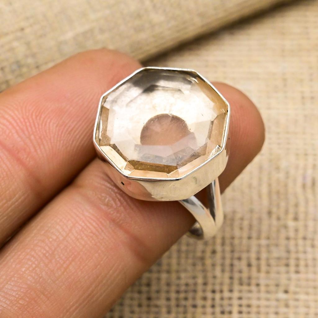 Morganite Gemstone Handmade Jewelry 925 Sterling Silver Brand New Ring Gift For Women