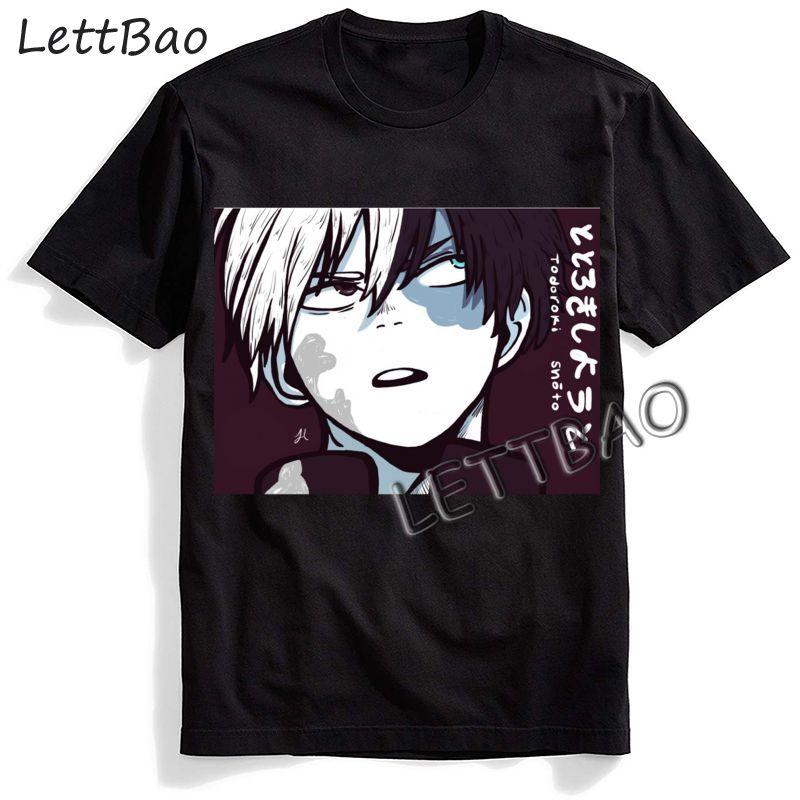 My Hero Academia Bakugou Boku No Todoroki Graphic Men Casual Vintage Japanese Plus Size White T