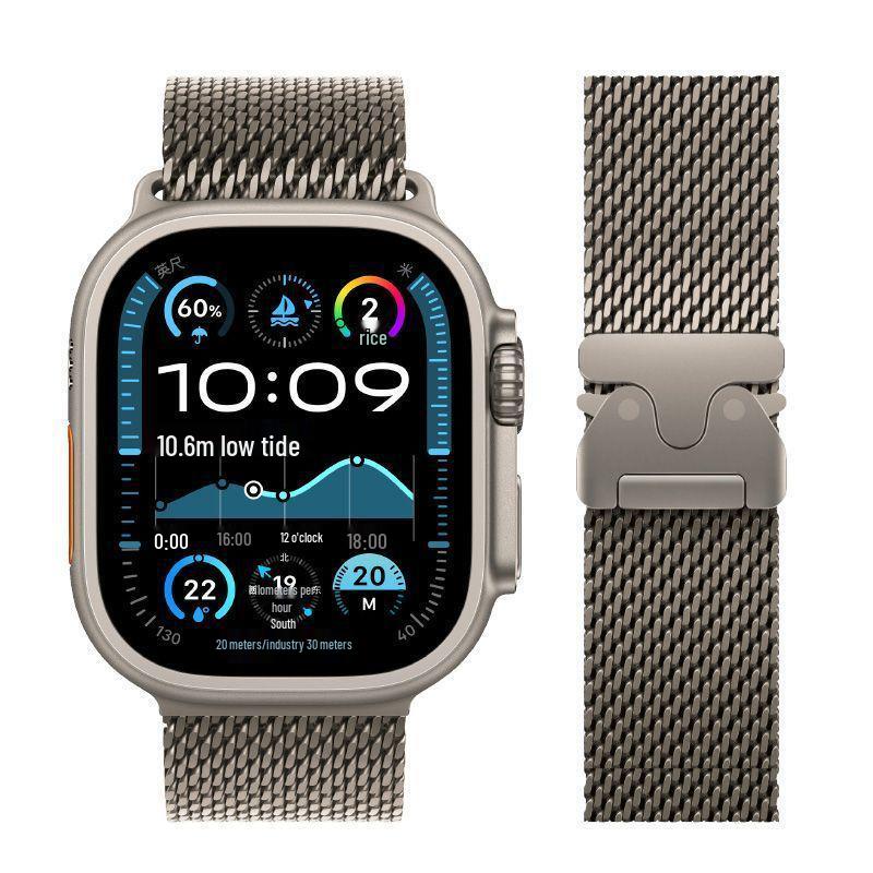Milanese Loop with Deployment Clasp for Apple Watch S10 Series