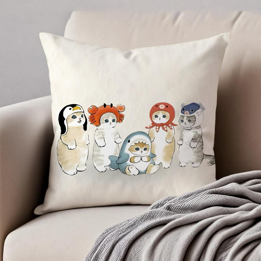 Cute Warm Lovely Mascot MMofusand Cushion Cover Pillowcase Antidustmite Invisible Zipper Short Plush Sofa Cushion