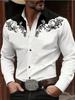 Moda Maschile Occidentale Camicia Trendy a Manica Lunga Stampa Digitale Camicia Casual