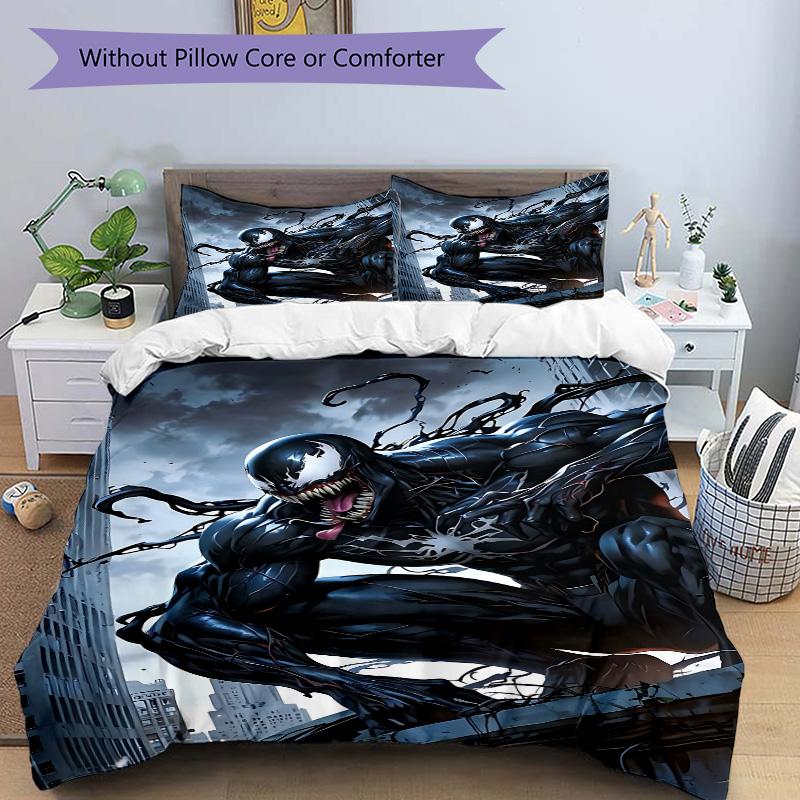 Venom Cityscape Print 3Pcs Bedding Setduvet Cover With 2 Bedropillowcase Home Birthday Gift