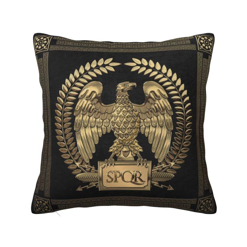 Custom Roman Empire Gold Imperial Eagle Pillow Case 45x45cm for Sofa Rome SPQR Nordic Cushion Cover Square Pillowcase