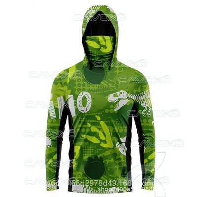 Quick-Dry Bamboo Fiber Fishing Shirt With Hood Face Cover Lightweight UV Protection Long Sleeve Outdoor Angling